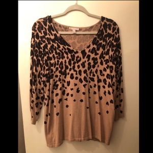 3/4 length leopard print sweater